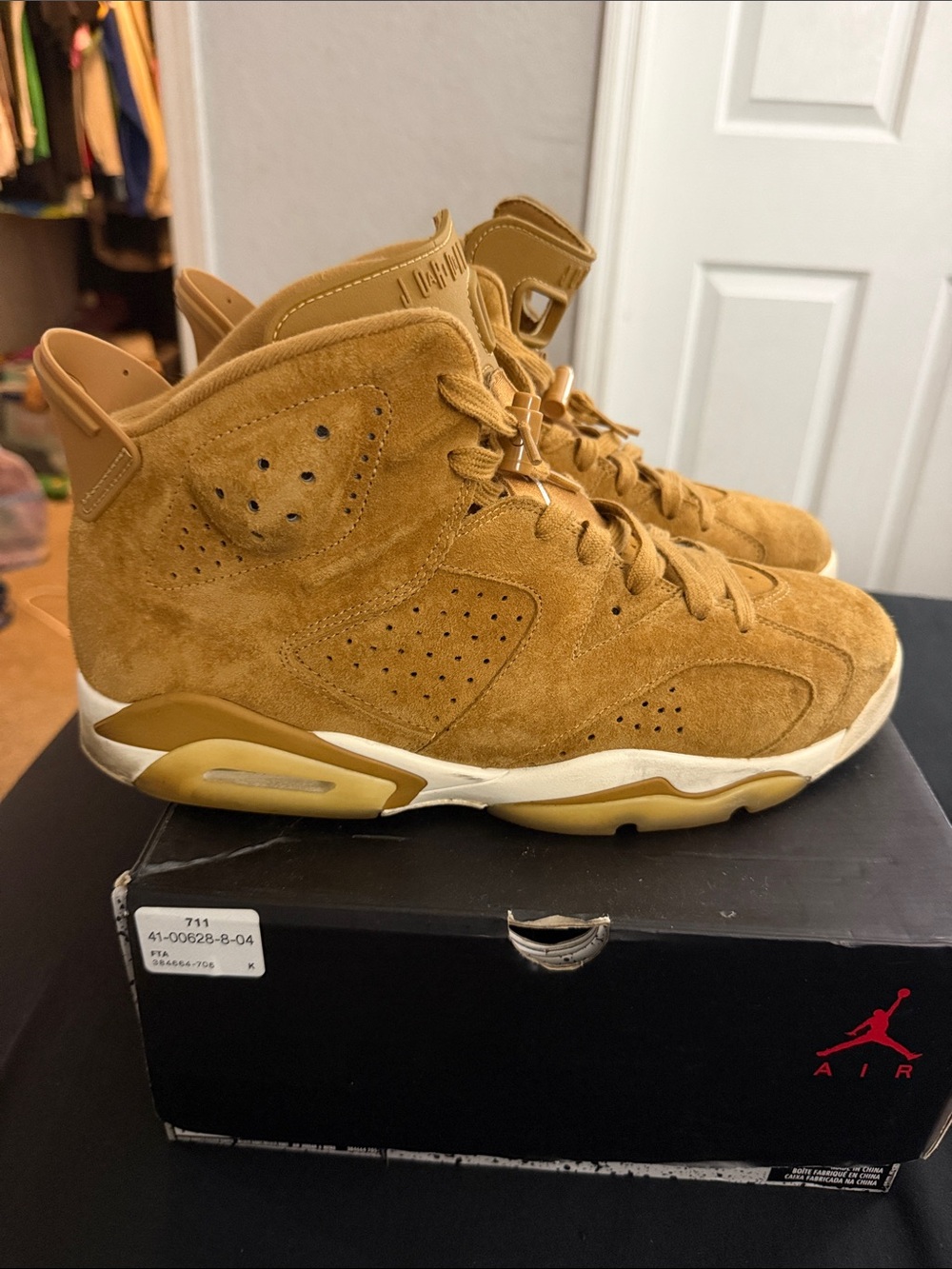 Jordan Wheat Suede Men's Sneakers in Tan